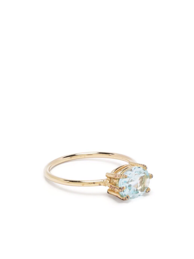 Beatriz Palacios Oval Blue Ring In Gold