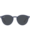 Ray Ban Dark Grey Round Unisex Sunglasses Rb2180 657687 51 In Black