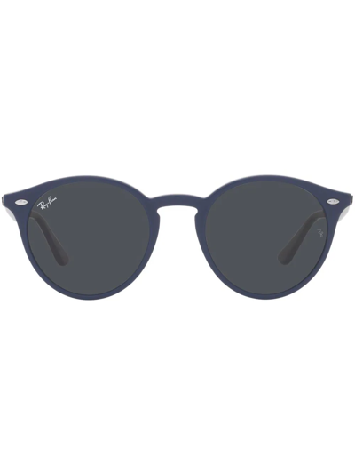 Ray Ban Dark Grey Round Unisex Sunglasses Rb2180 657687 51 In Bleu_degrade_marron_clair