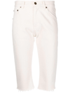 Saint Laurent Mid-rise Knee-length Shorts In Nude