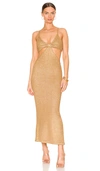 Cult Gaia Serita Cut-out Knit Maxi Dress In Metallic Gold