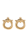 Ferragamo Gancini Twisted Hoop Earrings In Gold