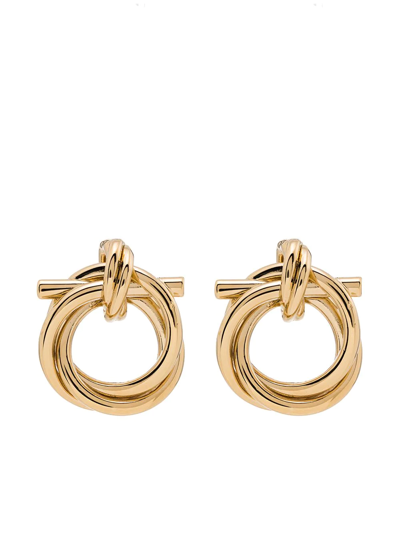 Ferragamo Gancini Stud Earrings In Gold