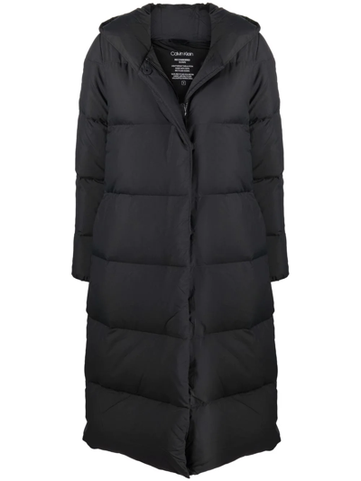 Calvin Klein Hooded Padded Coat In 黑色