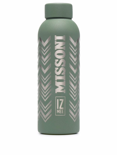 Missoni Zigzag-print Water Bottle In Green