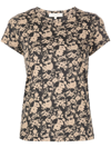 Rag & Bone Poppy Print Organic Cotton Top In Brown