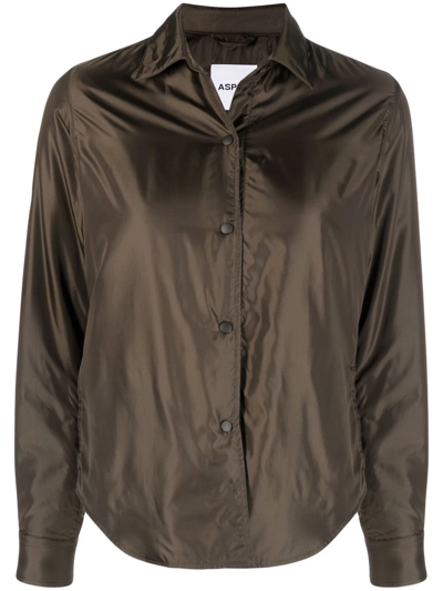 Aspesi Fitted Shirt Jacket In Green