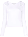 Stella Mccartney Hollowed Out Long-sleeved Blouse In White