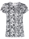 Rag & Bone Women All Over Snake Tee Short Sleeve Crew Neck Cotton T-shirt In Black