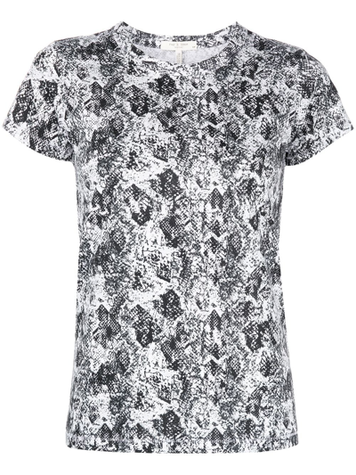 Rag & Bone Snake-print Organic Cotton-jersey T-shirt In White