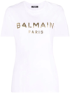 Balmain Foiled Logo-print Cotton T-shirt In White