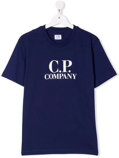 C.p. Company Teen Logo-print T-shirt In Blue