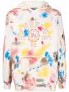 Palm Angels Painted College Logo-print Hoodie In Neutrals