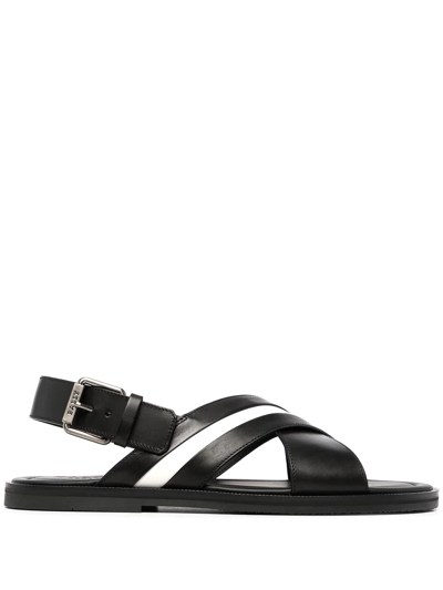 Bally Jamilo Crossover-straps Leather Sandals In Black