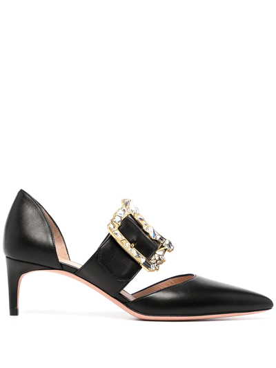 Bally Buckle-detail Pointed Pumps In Black