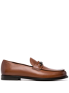 BALLY LOGO-PLAQUE LEATHER LOAFERS
