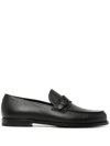 BALLY LEATHER BUCKLE-STRAP LOAFERS