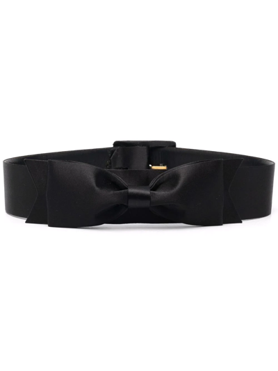 Pre-owned Chanel 1990s Bow Buckle Belt In Black