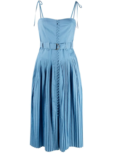 Ulla Johnson Cosette Belted Midi Dress In Blue