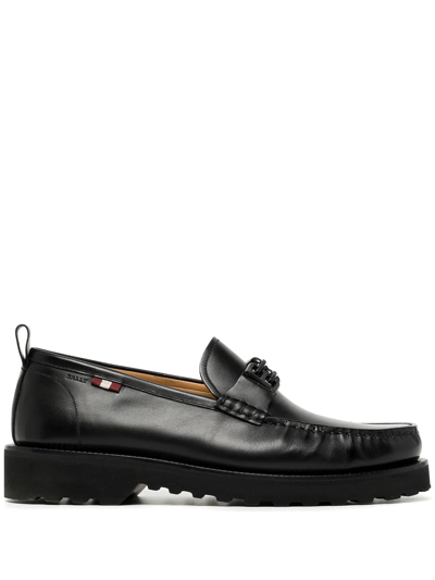 Bally Chunky Sole Loafers In Black