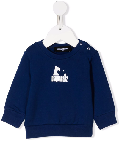 Dsquared2 Babies' Logo-print Sweatshirt In Blue