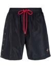 Paul & Shark Logo-patch Drawstring Swim Shorts In Blue