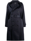 Apc Greta Cotton Trench Coat In Blue