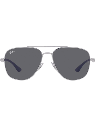 Ray Ban Square-frame Aviator Sunglasses In Grey