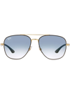 Ray Ban Rb3683 Sunglasses Black Frame Blue Lenses 56-15 In Blue