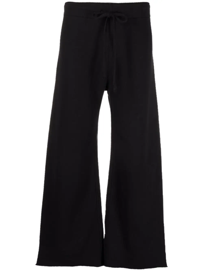 Nili Lotan Cropped Wide-leg Sweatpants In Black