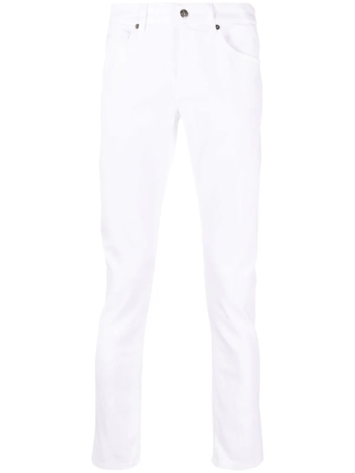 Dondup White Stretch-cotton Jeans In Bianco
