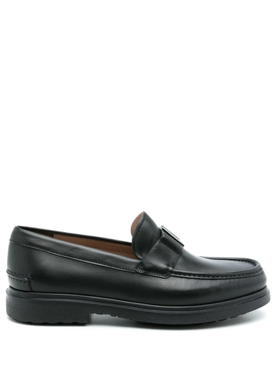 Ferragamo Slip-on Loafers In Black