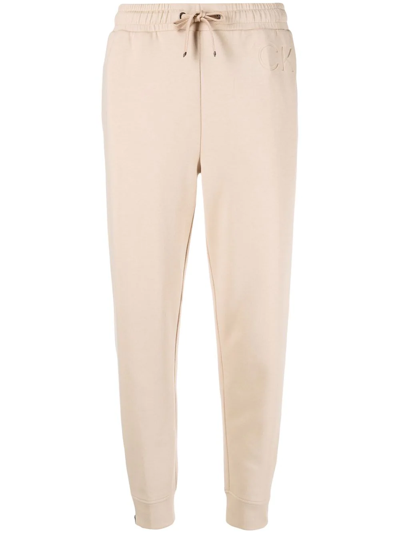 Calvin Klein Tapered Ankle-zip Joggers In Neutrals