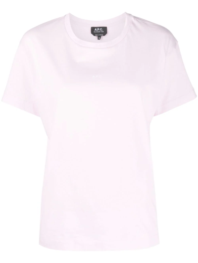 Apc Jade Logo Cotton Jersey T-shirt In Pink