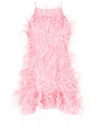 Cult Gaia Shannon Ostrich Feather Dress In Pink
