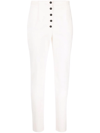 Philosophy Di Lorenzo Serafini High-waist Slim-fit Canvas Trousers In White