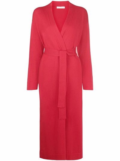 Fabiana Filippi Belted Cotton Cardigan In Red