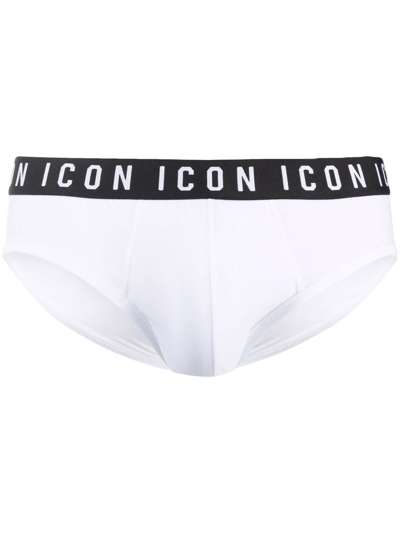 Dsquared2 Icon Waistband Briefs In White