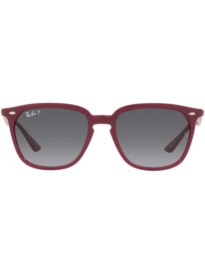 Ray Ban Rb4362 Square-frame Acetate Sunglasses In Red