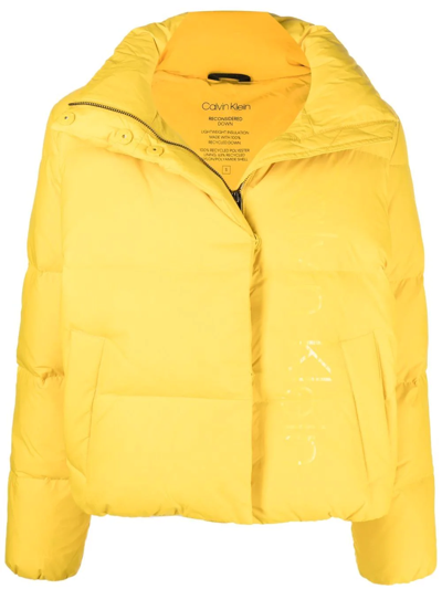 Calvin Klein Quilted-finish Puffer Jacket In Gelb