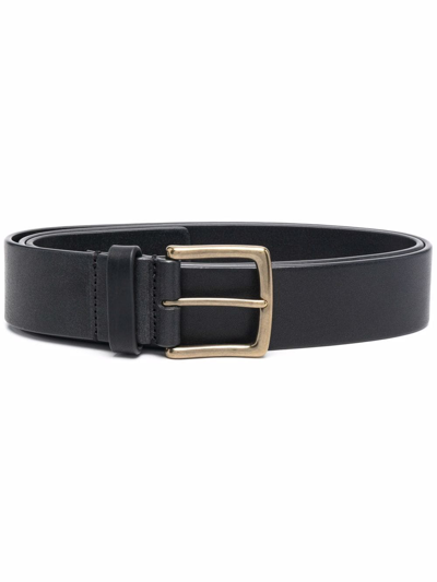 Officine Creative Grained Calf Leather Belt In Schwarz