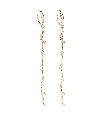 Lemaire Twig Creoles Drop Earrings In Gold
