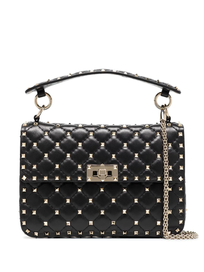 Valentino Garavani Medium Rockstud Spike Shoulder Bag In Schwarz