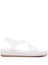Gianvito Rossi Metropolis Flatform Sandals In Weiss