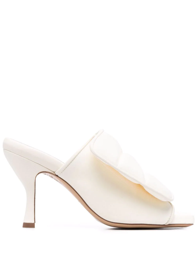 Gia Borghini Padded Leather Mules In Weiss