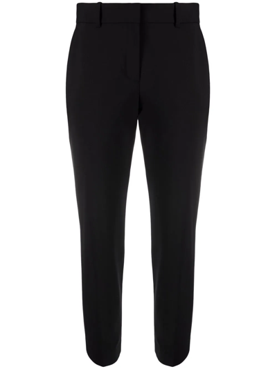 Theory Mid-rise Cropped Trousers In Schwarz