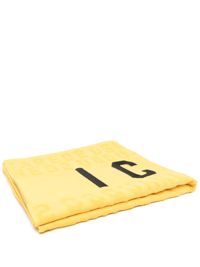 Dsquared2 Logo-print Bath Towel In Gelb