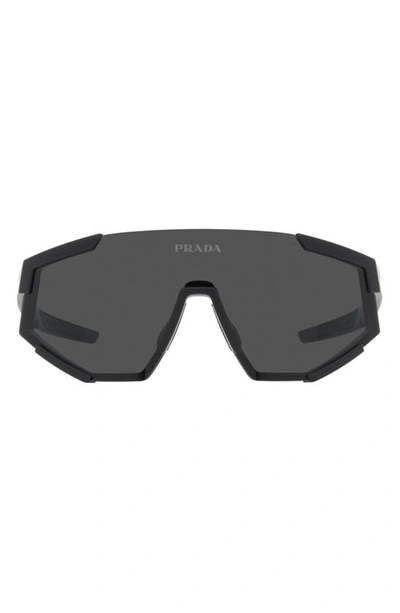 Prada 39mm Shield Sunglasses In Black Rubb