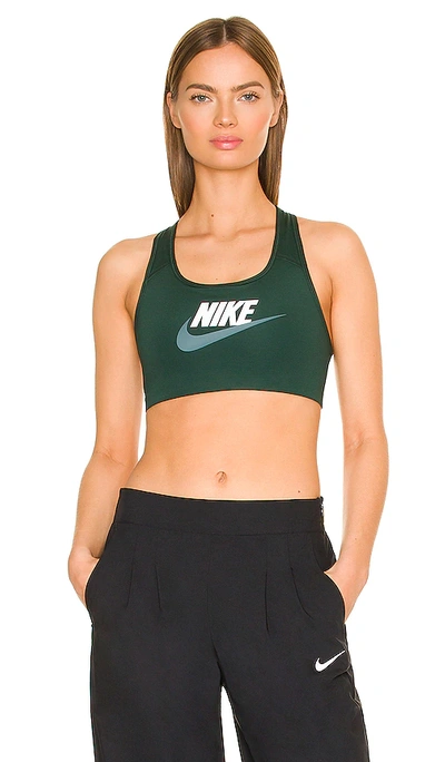 Nike Swoosh Logo Bra In Black