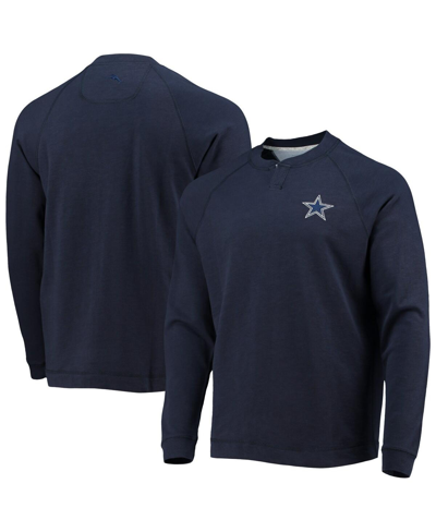 Tommy Bahama Men's  Navy Dallas Cowboys Sunset Slub Raglan Henley Long Sleeve T-shirt